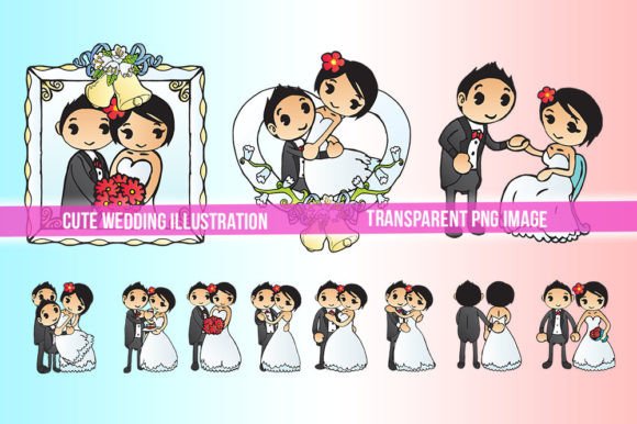 Adding Warmth to Your Projects with Cute Wedding Couple Illustration 1