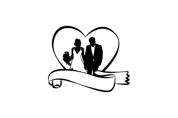 Bride & Groom Wedding Silhouette Vector: Designing with Elegance