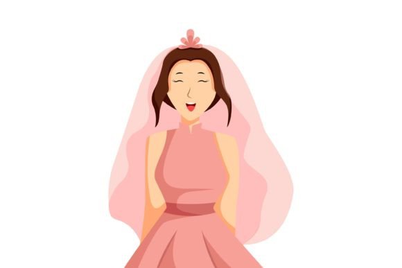 Celebrate Joyful Moments with Happy Girl at Wedding Illustration
