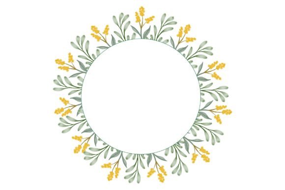 Elegant Green Floral Frames: A Watercolor Design Asset