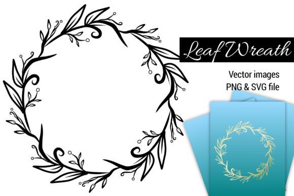 Elegant Leaf Wreaths for Wedding Invitations & Stationery
