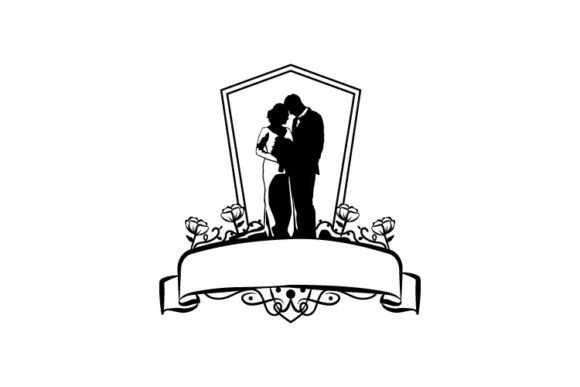 Elegant Wedding Silhouette Illustration Banner for Your Projects