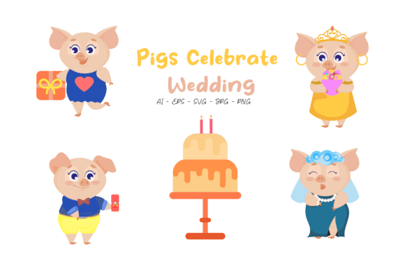 Pigs Celebrate Wedding: A Playful Font for Joyful Designs