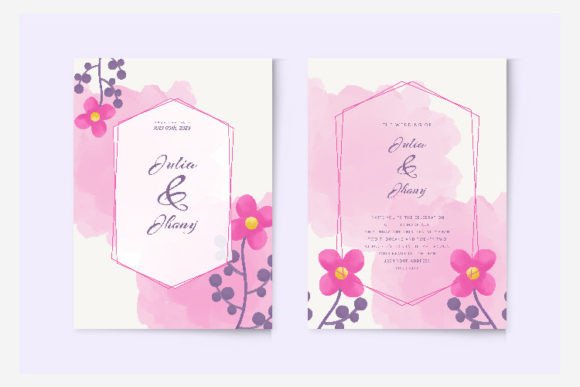 Soft Pink Watercolor Florals for Wedding Stationery