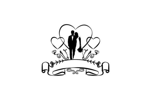 The Timeless Charm of Wedding Silhouette Couple Banner Ribbon
