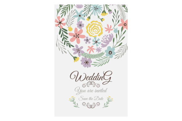 Wedding Invitation Template: Save Date C and Floral Vector Art