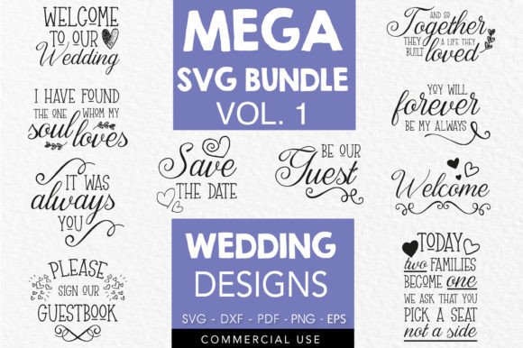 Wedding Quotes SVG Bundle Vol. 1: 12 Designs for Crafting Magic